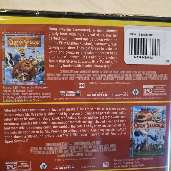 🌴3/$15🌴 Open Season 1 2 3 Triple Feature DVD - NEW!! - Picture 4 of 6